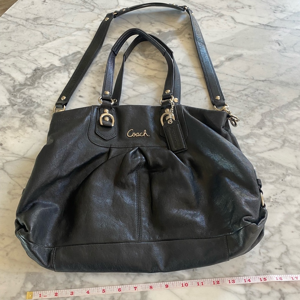 Coach black leather purse